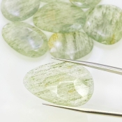 129 Carat Green Rutile 24-31mm Rose Cut Irregular Shape AA Grade Gemstones Parcel - Total 8 Pcs.