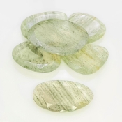 135.55 Carat Green Rutile 25-36mm Rose Cut Irregular Shape AA Grade Gemstones Parcel - Total 6 Pcs.
