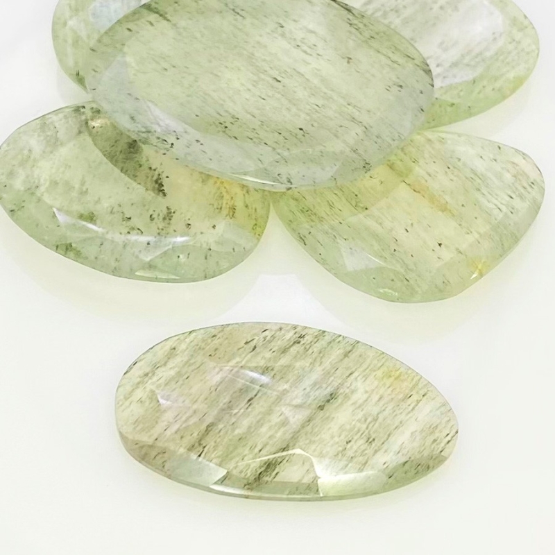135.55 Carat Green Rutile 25-36mm Rose Cut Irregular Shape AA Grade Gemstones Parcel - Total 6 Pcs.