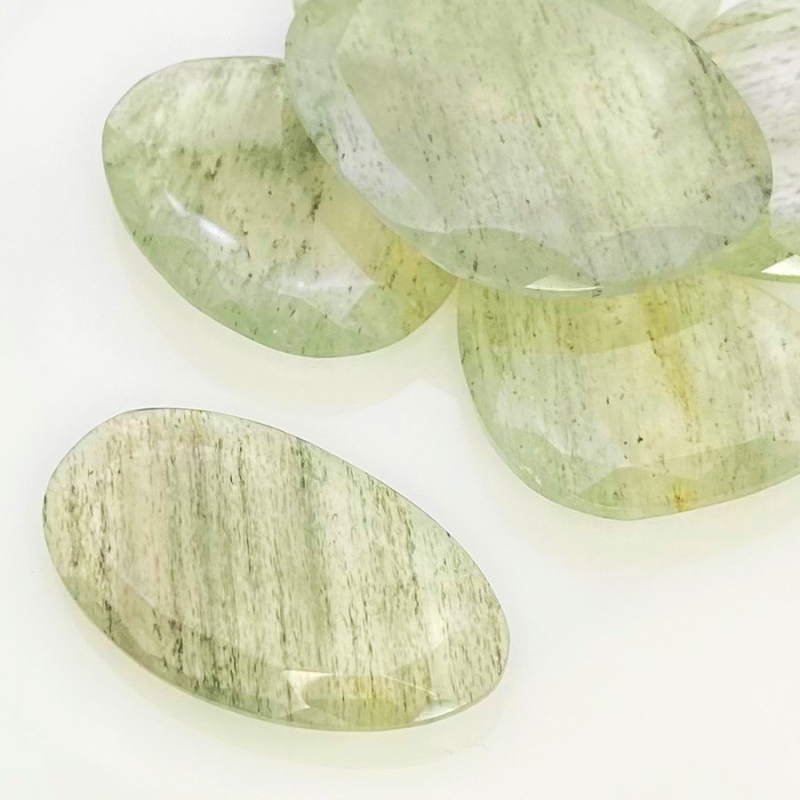 135.55 Carat Green Rutile 25-36mm Rose Cut Irregular Shape AA Grade Gemstones Parcel - Total 6 Pcs.