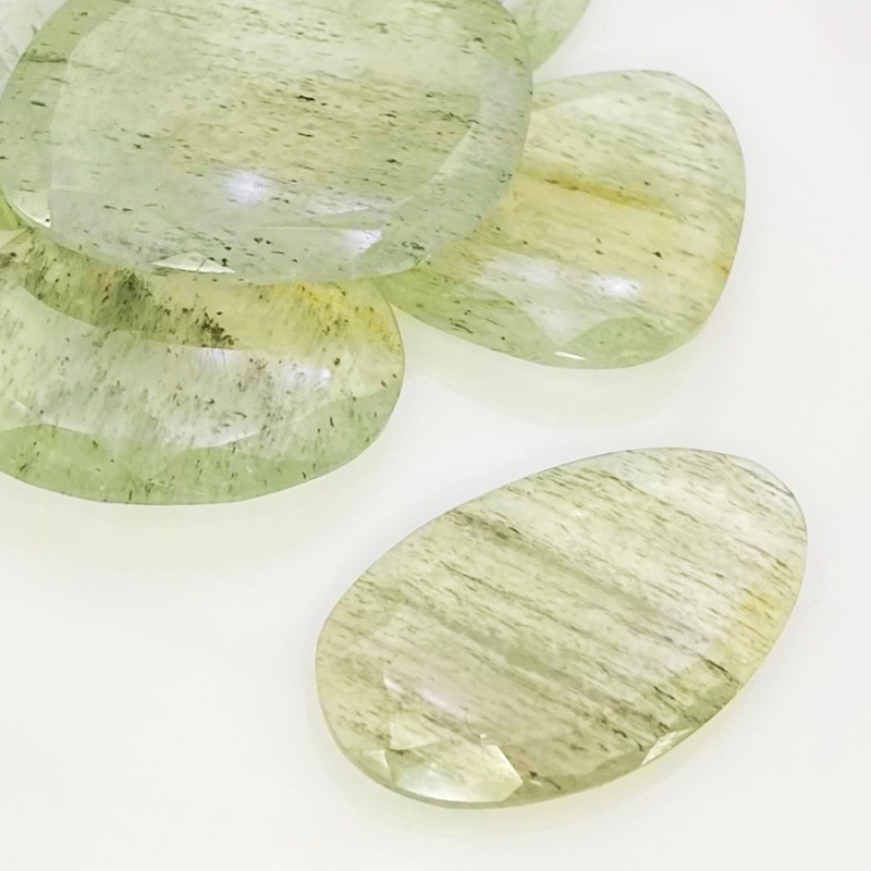 135.55 Carat Green Rutile 25-36mm Rose Cut Irregular Shape AA Grade Gemstones Parcel - Total 6 Pcs.