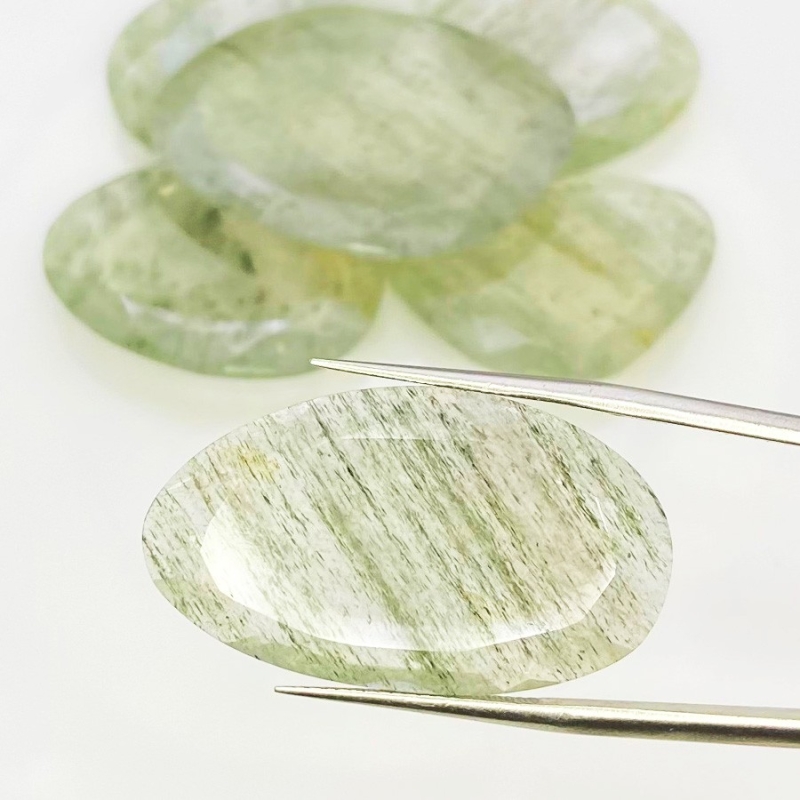 135.55 Carat Green Rutile 25-36mm Rose Cut Irregular Shape AA Grade Gemstones Parcel - Total 6 Pcs.