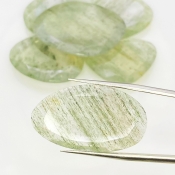 135.55 Carat Green Rutile 25-36mm Rose Cut Irregular Shape AA Grade Gemstones Parcel - Total 6 Pcs.