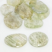 113.8 Carat Green Rutile 17.5-27mm Rose Cut Irregular Shape AA Grade Gemstones Parcel - Total 10 Pcs.