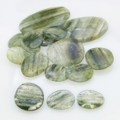 101.45 Carat Green Rutile 13-33mm Rose Cut Irregular Shape AA Grade Gemstones Parcel - Total 16 Pcs.