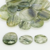 101.45 Carat Green Rutile 13-33mm Rose Cut Irregular Shape AA Grade Gemstones Parcel - Total 16 Pcs.
