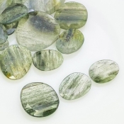 101.45 Carat Green Rutile 13-33mm Rose Cut Irregular Shape AA Grade Gemstones Parcel - Total 16 Pcs.