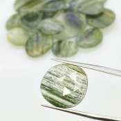 101.45 Carat Green Rutile 13-33mm Rose Cut Irregular Shape AA Grade Gemstones Parcel - Total 16 Pcs.