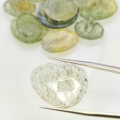 112.2 Carat Green Rutile 16-26mm Rose Cut Irregular Shape AA Grade Gemstones Parcel - Total 14 Pcs.