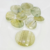 100.95 Carat Green Rutile 14-27mm Rose Cut Irregular Shape AA Grade Gemstones Parcel - Total 11 Pcs.