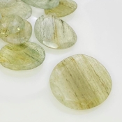 100.95 Carat Green Rutile 14-27mm Rose Cut Irregular Shape AA Grade Gemstones Parcel - Total 11 Pcs.