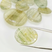 100.95 Carat Green Rutile 14-27mm Rose Cut Irregular Shape AA Grade Gemstones Parcel - Total 11 Pcs.