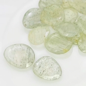 93.35 Carat Green Rutile 12.5-19.5mm Rose Cut Irregular Shape AA Grade Gemstones Parcel - Total 15 Pcs.