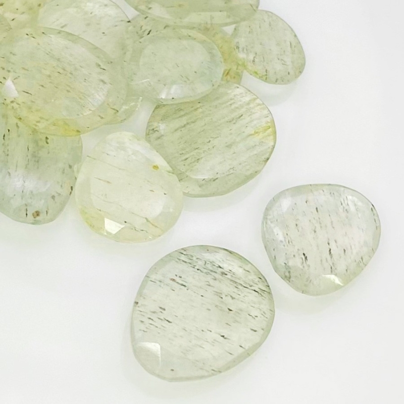 93.35 Carat Green Rutile 12.5-19.5mm Rose Cut Irregular Shape AA Grade Gemstones Parcel - Total 15 Pcs.