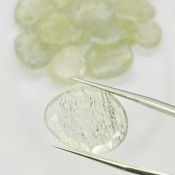 93.35 Carat Green Rutile 12.5-19.5mm Rose Cut Irregular Shape AA Grade Gemstones Parcel - Total 15 Pcs.