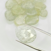 93.35 Carat Green Rutile 12.5-19.5mm Rose Cut Irregular Shape AA Grade Gemstones Parcel - Total 15 Pcs.