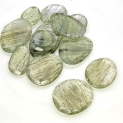 120.7 Carat Green Rutile 15-30mm Rose Cut Irregular Shape AA Grade Gemstones Parcel - Total 12 Pcs.