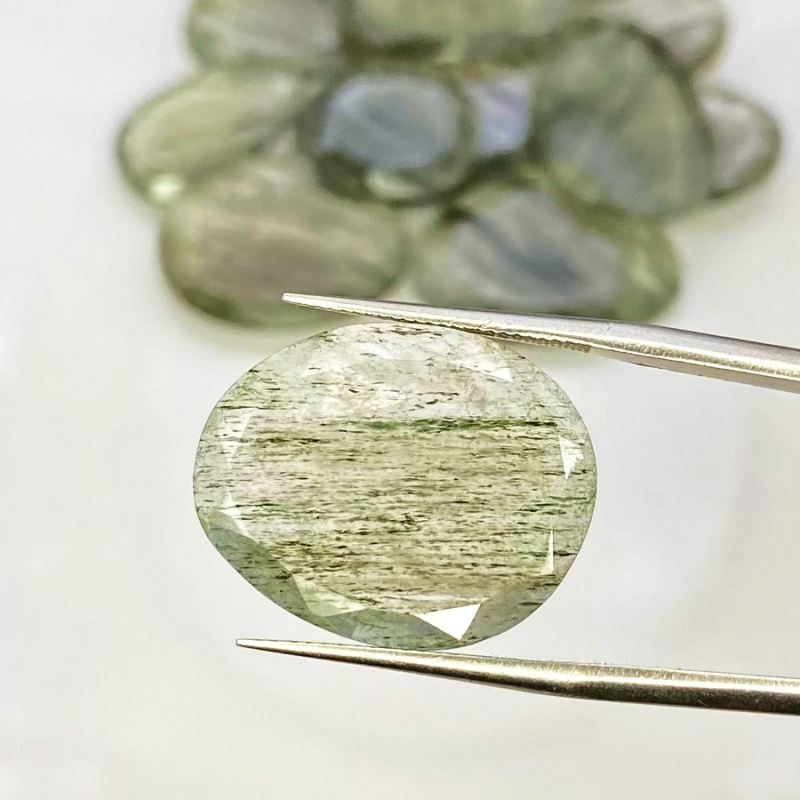 120.7 Carat Green Rutile 15-30mm Rose Cut Irregular Shape AA Grade Gemstones Parcel - Total 12 Pcs.