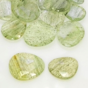 110.95 Carat Green Rutile 13.5-23mm Rose Cut Irregular Shape AA Grade Gemstones Parcel - Total 16 Pcs.