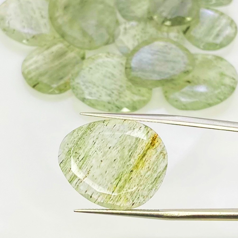 110.95 Carat Green Rutile 13.5-23mm Rose Cut Irregular Shape AA Grade Gemstones Parcel - Total 16 Pcs.