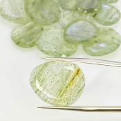 110.95 Carat Green Rutile 13.5-23mm Rose Cut Irregular Shape AA Grade Gemstones Parcel - Total 16 Pcs.