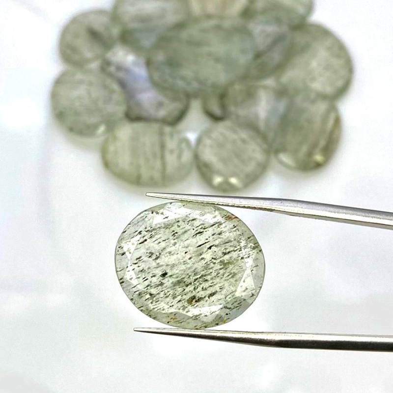 105.4 Carat Green Rutile 15-22mm Rose Cut Irregular Shape AA Grade Gemstones Parcel - Total 15 Pcs.