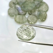 105.4 Carat Green Rutile 15-22mm Rose Cut Irregular Shape AA Grade Gemstones Parcel - Total 15 Pcs.