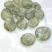 105.4 Carat Green Rutile 15-22mm Rose Cut Irregular Shape AA Grade Gemstones Parcel - Total 15 Pcs.