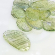 145.75 carat Green Rutile 18.5-36mm Rose Cut Irregular Shape AA Grade Gemstones Parcel - Total 12 Pcs.