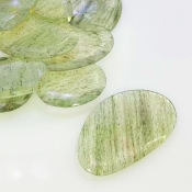 145.75 carat Green Rutile 18.5-36mm Rose Cut Irregular Shape AA Grade Gemstones Parcel - Total 12 Pcs.