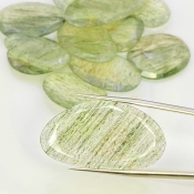 145.75 carat Green Rutile 18.5-36mm Rose Cut Irregular Shape AA Grade Gemstones Parcel - Total 12 Pcs.