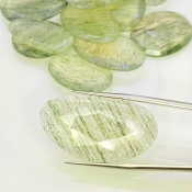 145.75 carat Green Rutile 18.5-36mm Rose Cut Irregular Shape AA Grade Gemstones Parcel - Total 12 Pcs.