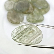 147.55 Carat Green Rutile 16-32mm Rose Cut Irregular Shape AA Grade Gemstones Parcel - Total 13 Pcs.