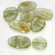 147.55 Carat Green Rutile 16-32mm Rose Cut Irregular Shape AA Grade Gemstones Parcel - Total 13 Pcs.