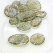 147.55 Carat Green Rutile 16-32mm Rose Cut Irregular Shape AA Grade Gemstones Parcel - Total 13 Pcs.
