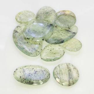 150 Carat Green Rutile 15.5-36mm Rose Cut Irregular Shape AA Grade Gemstones Parcel - Total 11 Pcs.