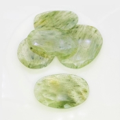 131.75 Carat Green Rutile 29-38mm Rose Cut Irregular Shape AA Grade Gemstones Parcel - Total 5 Pcs.