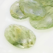 131.75 Carat Green Rutile 29-38mm Rose Cut Irregular Shape AA Grade Gemstones Parcel - Total 5 Pcs.