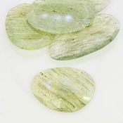 126.95 Carat Green Rutile 30-41mm Rose Cut Irregular Shape AA Grade Gemstones Parcel - Total 5 Pcs.