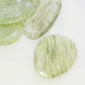 126.95 Carat Green Rutile 30-41mm Rose Cut Irregular Shape AA Grade Gemstones Parcel - Total 5 Pcs.