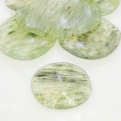 148.3 Carat Green Rutile 27-43mm Rose Cut Irregular Shape AA Grade Gemstones Parcel - Total 6 Pcs.