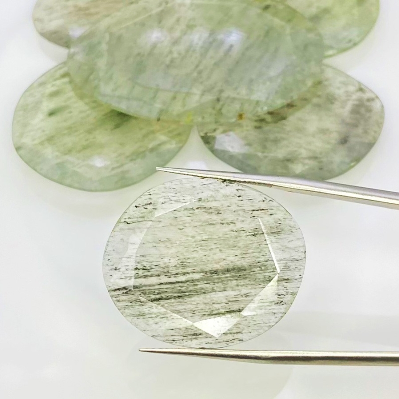 148.3 Carat Green Rutile 27-43mm Rose Cut Irregular Shape AA Grade Gemstones Parcel - Total 6 Pcs.