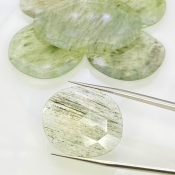 148.3 Carat Green Rutile 27-43mm Rose Cut Irregular Shape AA Grade Gemstones Parcel - Total 6 Pcs.