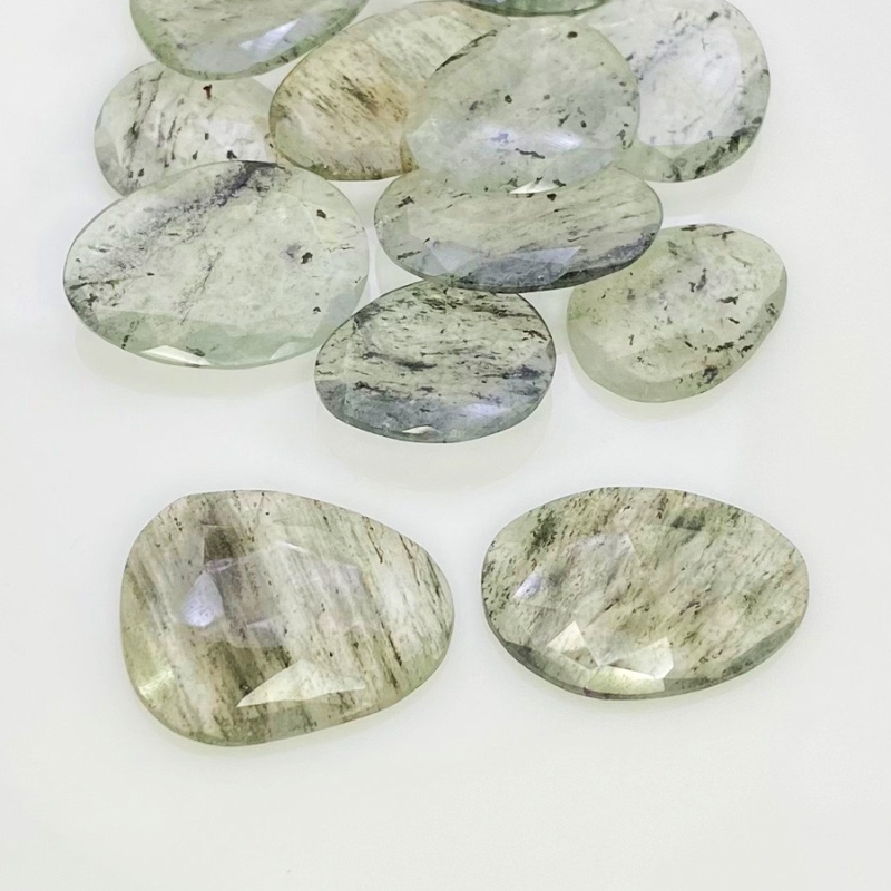 101.5 Carat Green Rutile 17-22mm Rose Cut Irregular Shape AA Grade Gemstones Parcel - Total 12 Pcs.