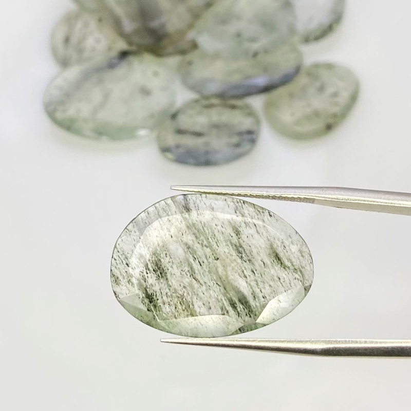 101.5 Carat Green Rutile 17-22mm Rose Cut Irregular Shape AA Grade Gemstones Parcel - Total 12 Pcs.