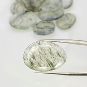 101.5 Carat Green Rutile 17-22mm Rose Cut Irregular Shape AA Grade Gemstones Parcel - Total 12 Pcs.