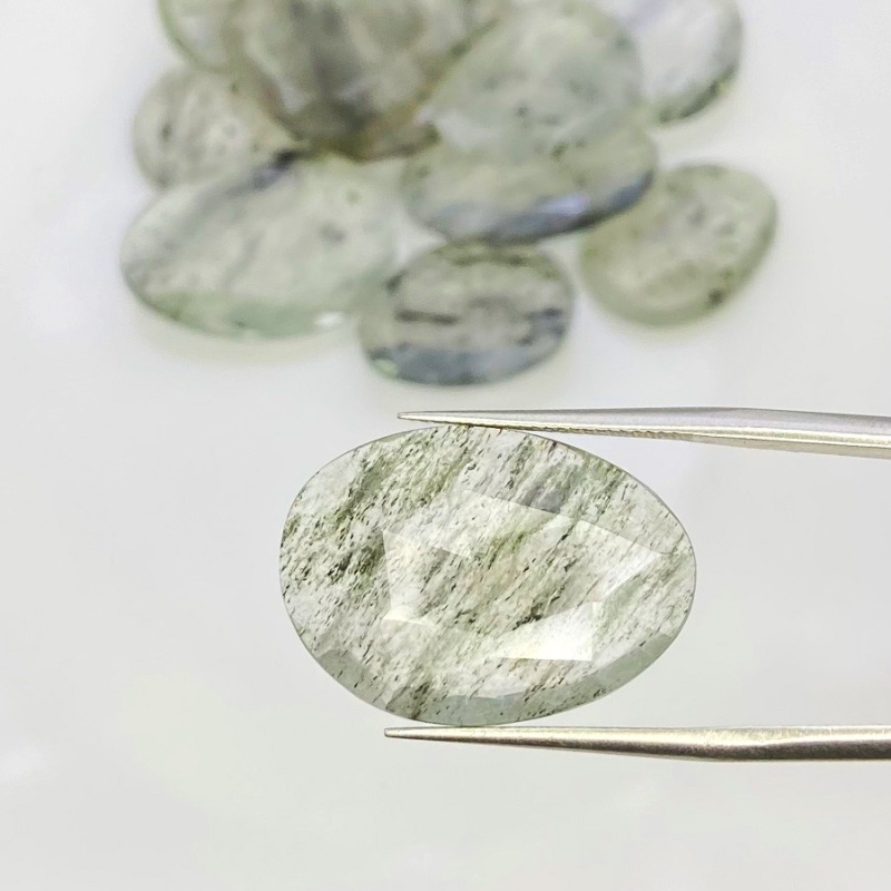 101.5 Carat Green Rutile 17-22mm Rose Cut Irregular Shape AA Grade Gemstones Parcel - Total 12 Pcs.