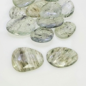 101.5 Carat Green Rutile 17-22mm Rose Cut Irregular Shape AA Grade Gemstones Parcel - Total 12 Pcs.