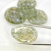 134.75 Carat Green Rutile 28-35mm Rose Cut Irregular Shape AA Grade Gemstones Parcel - Total 5 Pcs.