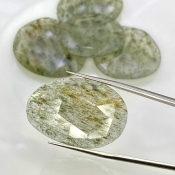 134.75 Carat Green Rutile 28-35mm Rose Cut Irregular Shape AA Grade Gemstones Parcel - Total 5 Pcs.